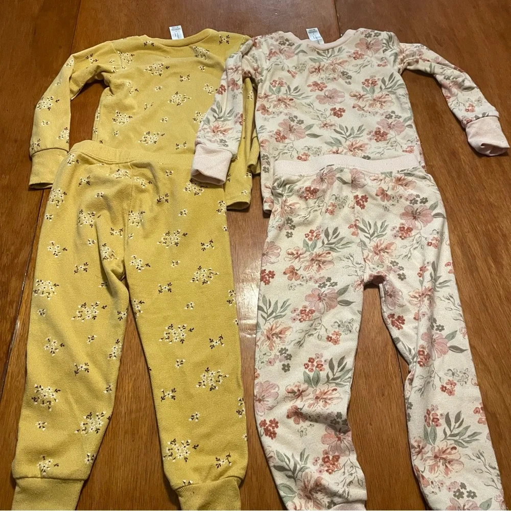 Modern Moments Floral and Yellow Kids Pajama Set Size‎ 3T Super Soft - Picture 6 of 8